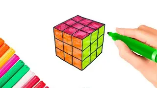 How to draw a rubik's cube? / Rubik's cube drawing.