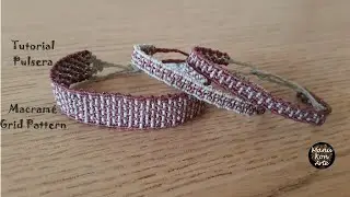 DIY Tutorial Cómo Hacer Una Pulsera De Hilo en Macramé Grid Pattern Paso a Paso/Grid Pattern Macrame