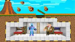 KIAMAT!!! RUMAH BUNKER AMAN VS BENCANA ALAM GUNUNG BERAPI SUPER BESAR DI MINECRAFT!!!