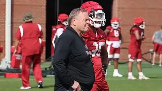 Sam Pittman talks first spring scrimmage, standouts through nine practices