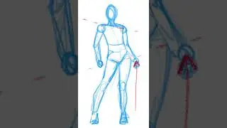How to draw a standing pose #howtodraw #shorts