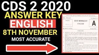 CDS 2 2020 OFFICIAL ANSWER KEY | ENGLISH CDS 2 2020| CDS| OTA| IMA| AFA