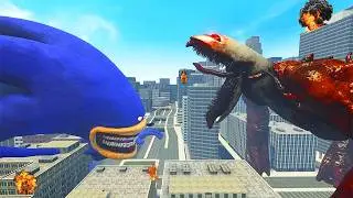 SHIN SONIC TAPES vs INFECTED SKY destruyen la ciudad !! | Garry's Mod Sandbox