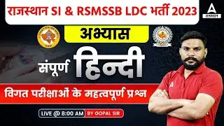 Hindi Important Questions for RPSC SI & RSMSSB LDC Complete Revision by Gopal Sir