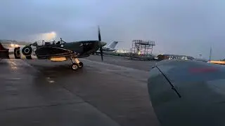 Spitfire Merlin Engine Spitting Flames Before Shutdown