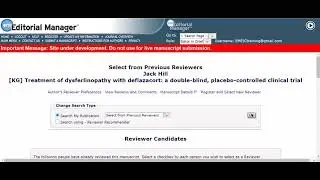 How to search for the previous reviewers of a manuscript on Editorial Manager