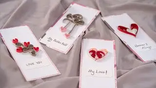 Quilled Heart Cards : Valentines day card making ideas