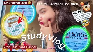 STUDYVLOG DA PREGUIÇA 📚 | SALVEI minha NOTA, última semana de aula, como FAÇO meus RESUMOS e etc ✨