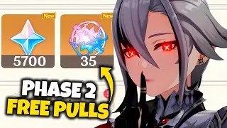 HOW TO GET 35 FREE PULLS & 5700 FREE PRIMOGEMS FOR ARLECCHINO & ZHONGLI IN PHASE 2 - Genshin Impact
