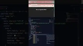 CSS Typewriter Effect Tutorial | HTML | CSS #cssanimation
