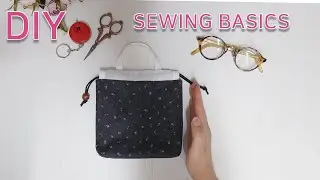DIY Drawstring pouch/Make a simple pouch for beginners/초보자를 위한 간단한 파우치만들기/귀여운 스트링파우치[JSDAILY]