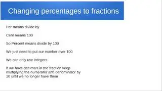 Percentages to Fractions