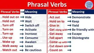 Phrasal verbs & their meanings||phrasal verbs #youtube #english #phrasalverbs #englishgrammar
