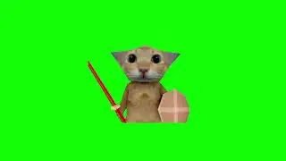 Cat screaming rahhh meme - green screen 