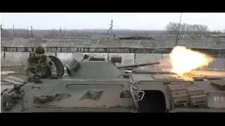 Ukraine War 2015 - Novorossian BTR Attacks Ukrainian Infantry Positions During Battle For Debaltseve
