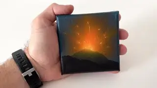 How to Paint a Volcano | Narrated STEP by STEP Acrylic Airbrush Painting Tutorial for Beginners