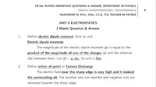 12th Physics Reduced Syllabus Important Questions 2021 EM | 12th Physics important questions EM 2021