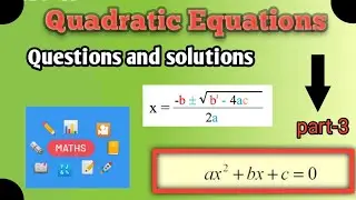 Questions on Quadratic equations | Algebra | in Hindi/Urdu