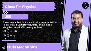 Pressure gradient in a static fluid is represented by (z-direction is vertically upwards, and x-a...