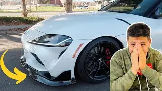 Carbon Fiber Front Lip Replacement Installation | MK5 Toyota Supra