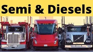 Tesla Semi Side By Side Picture With Diesel Trucks With Spacious Cabin