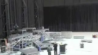 Tinie Tempah stage build in action at LS-Live
