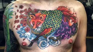 9 Tailed Kitsune Tattoo - From paper to skin
