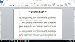 Cara Mengatur Jarak Spasi Antar Baris dan Jarak Antar Paragraf