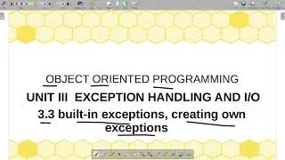 built-in exceptions, creating own  exceptions in OOP | EP=28 3rd SEM CS8392 | Quick Through |tamil
