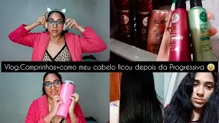 Vlog:Comprinhas+Como ficou o meu cabelo lavado depois da Progressiva?Deu tudo errado 😔