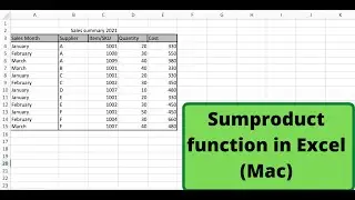 Sumproduct function in Excel (Mac)