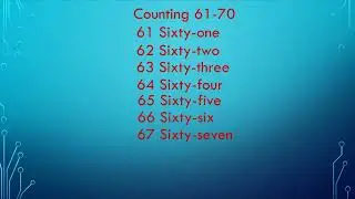 Learn counting 61-70 with spelling.