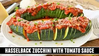 Hasselback Zucchini with Tomato Sauce | IRRESISTIBLY Delicious Recipe