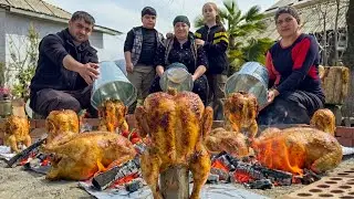 CHICKENS UNDER BUCKETS! Sweet Violet Compote Recipe | Chicken Recipe in Village