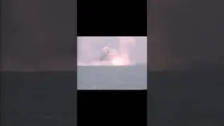 A TRIDENT II missile dramatically misfired and crashed into the ocean yards