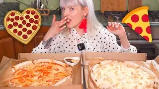 МУКБАНГ ОГРОМНЫЕ ПИЦЦЫ  🍕 РАЗГОВОРЫ О ВАЛЕНТИНКАХ И ВЛЮБЛЕННОСТИ / БЕГАЛА ЛИ Я ЗА МАЛЬЧИКАМИ?