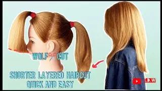 DIY 🆕WOLF CUT // SHORTER LAYERS HAIRCUT( 135 degrees) tutorial