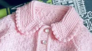 Воротник спицами  🧶 вязание сверху вниз