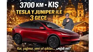🚗⚡European Tour with Tesla Model Y! Camping Mode, 3700 KM, Snowstorm and New Year Lights