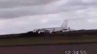 RC B-52 takeoff, flight and crash.