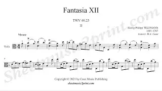 Telemann : Fantasia 12, TWV 40:25 (2/3 : Vivace) - Viola