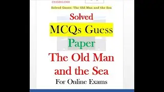 B.A English Guess Paper for The Old and the Sea for online exams