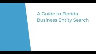 Florida Business Entity Search | IncParadise