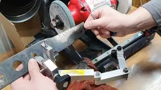 Заточка ножа газонокосилки.Sharpening a lawn mower blade.