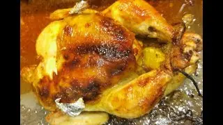 Курочка с мандаринами загорелая и очень сочная!!! курица в духовке курица целиком в духовке