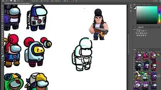 Brawl stars x among us part 3 of 4 | sandy + tara + gene + bibi + crow and more!...