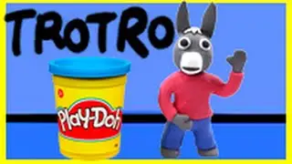 TROTRO fait du vélo,Animation trotro pâte a modeler Play Doh en Stop Motion