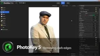 Removing dark edges from green screen photos