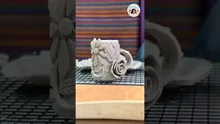 Hand built mugs, ceramics work table.