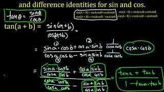 Deriving Tangent Sum and Difference Identities